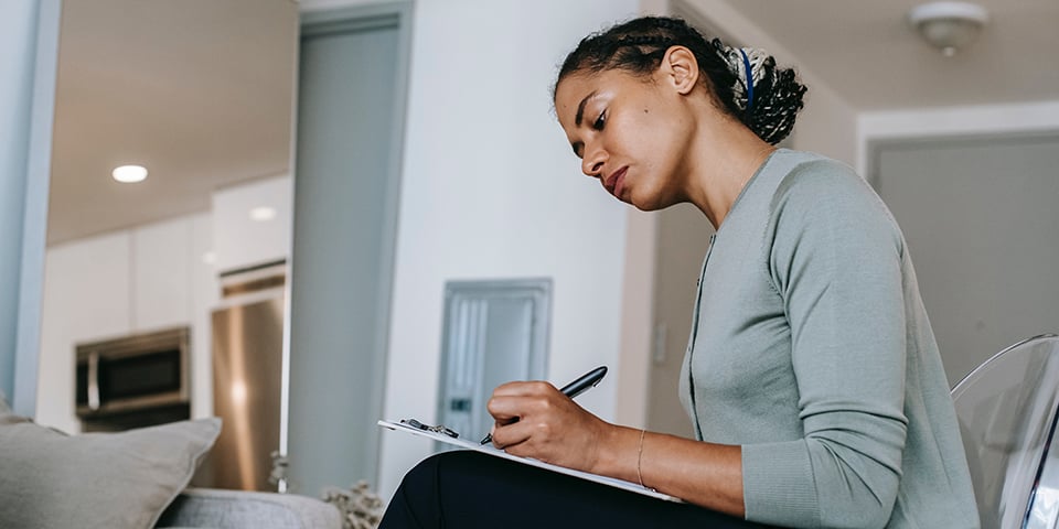 woman writing